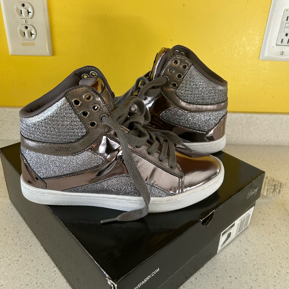 Pastry |New in Box Gunmetal Gray Poptart Glitter High Tops (multiple sizes)